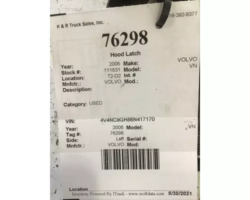 VOLVO VN Latches and Locks