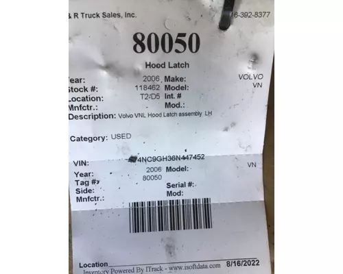 VOLVO VN Latches and Locks