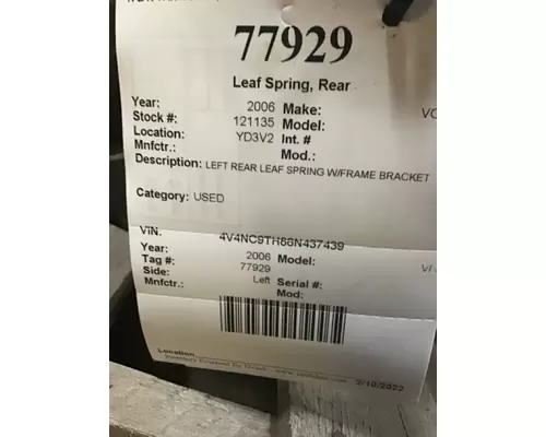 VOLVO VN Leaf Spring, Rear