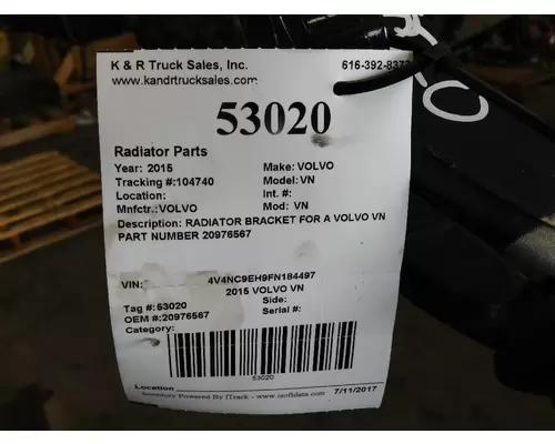 VOLVO VN Radiator Misc Parts