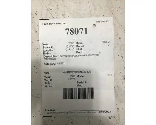 VOLVO VN Shift Lever 412
