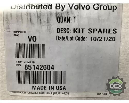 VOLVO  Backing Plate, Rear