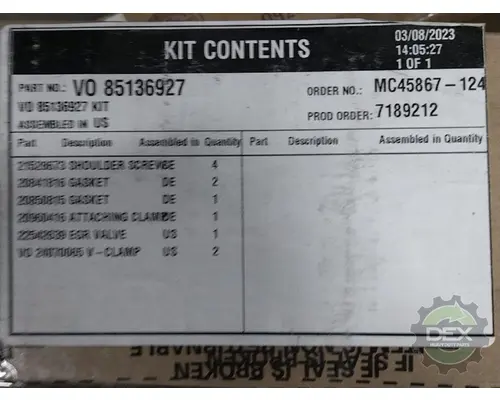 VOLVO  EGR Maintenance Reminder