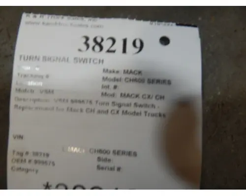 VSM MACK CX/ CH Ignition Switch