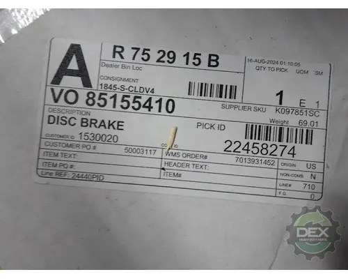Backing Plate, Front VOLVO  Dex Heavy Duty Parts, LLC  