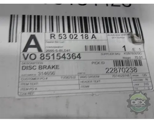 Backing Plate, Front VOLVO  Dex Heavy Duty Parts, LLC  