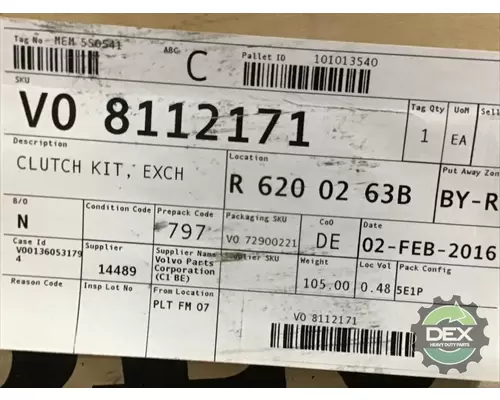 Clutch Disc VOLVO  Dex Heavy Duty Parts, LLC  