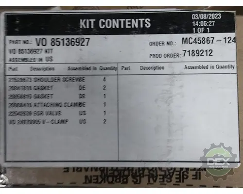  VOLVO  Dex Heavy Duty Parts, LLC  