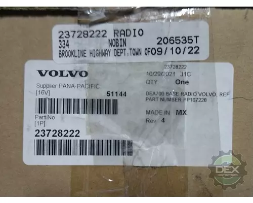 Radio VOLVO  Dex Heavy Duty Parts, LLC  