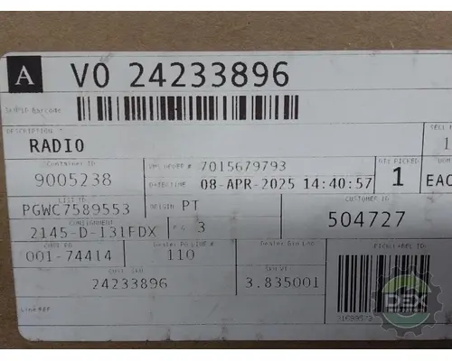 Radio VOLVO  Dex Heavy Duty Parts, LLC  