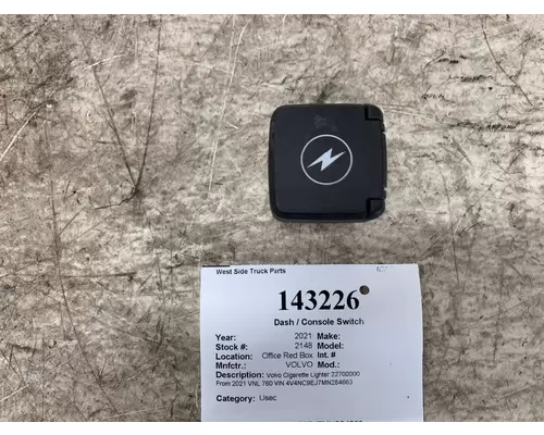 Dash / Console Switch VOLVO 22700000 West Side Truck Parts