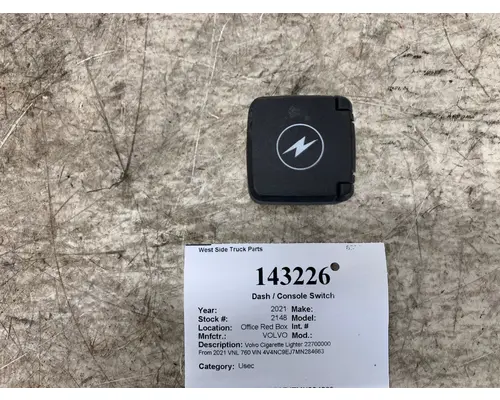 Dash / Console Switch VOLVO 22700000 West Side Truck Parts