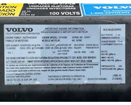 Volvo D11 Engine Assembly