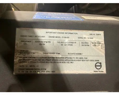 Volvo D13M-455 Engine Assembly