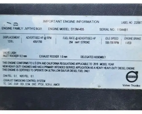 Volvo D13 Engine Assembly
