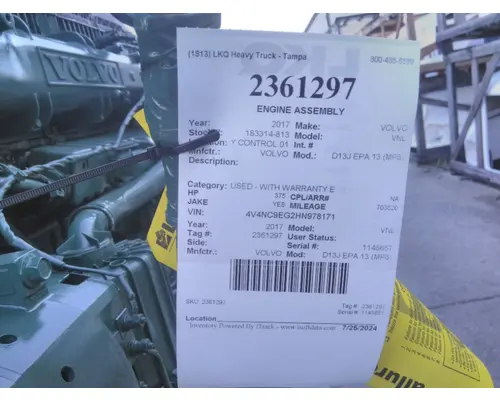 Engine Assembly VOLVO D13J EPA 13 (MP8) LKQ Heavy Truck - Tampa