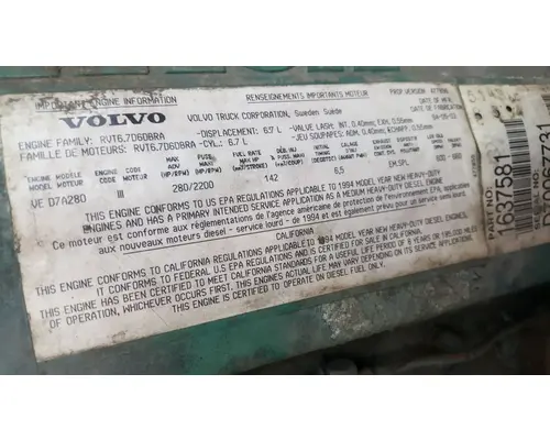 Volvo VE7 Engine Assembly