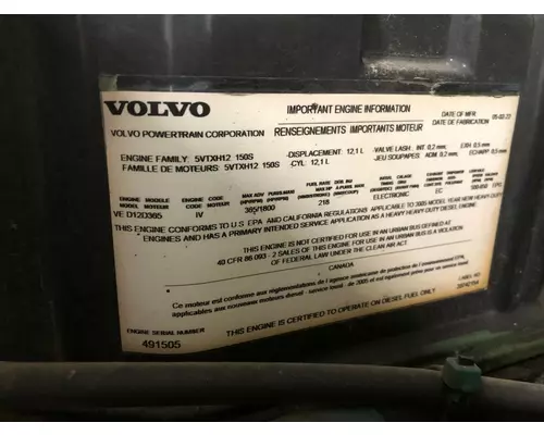 Volvo VED12 Engine Assembly