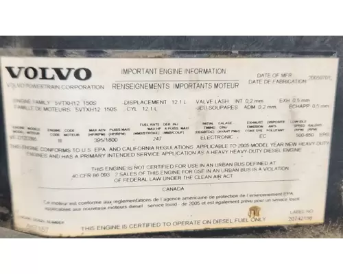 Volvo VED12 Engine Assembly