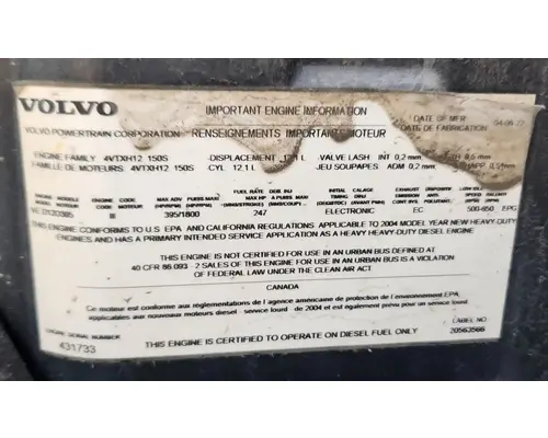 Volvo VED12 Engine Assembly