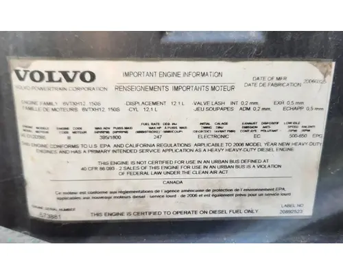 Volvo VED12 Engine Assembly