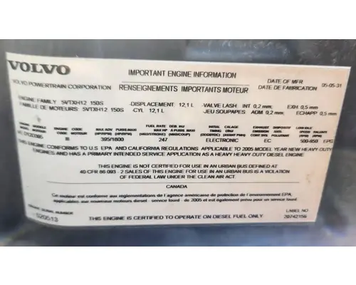 Volvo VED12 Engine Assembly