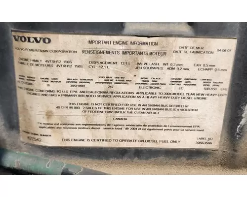 Volvo VED12 Engine Assembly