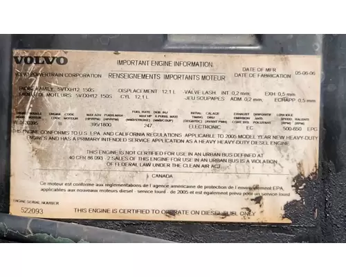Volvo VED12 Engine Assembly