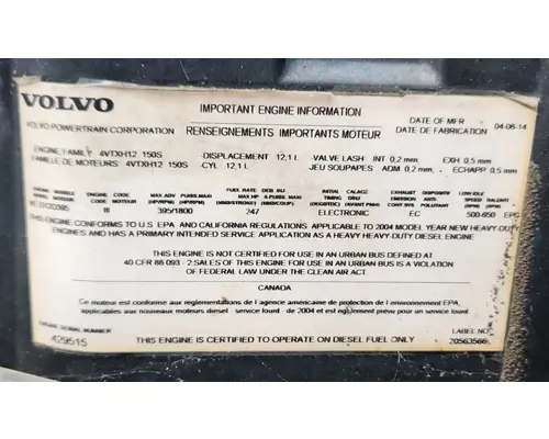 Volvo VED12 Engine Assembly