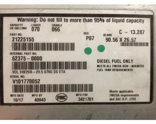 Volvo VNL Fuel Tank