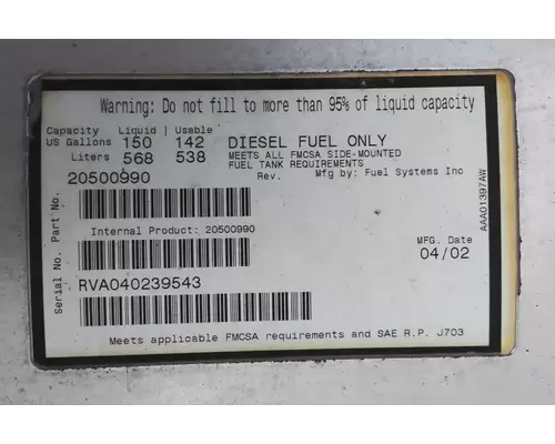 Volvo VNM Fuel Tank