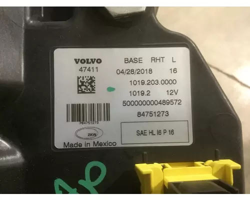 Volvo VNR Headlamp Assembly