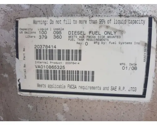 Fuel Tank VOLVO VNM 1998-2003 LKQ KC Truck Parts - Inland Empire