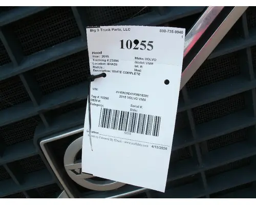 Hood VOLVO VNM Big 3 Truck Parts, LLC
