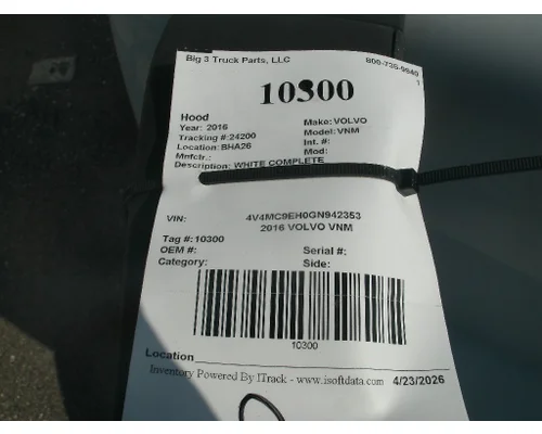 Hood VOLVO VNM Big 3 Truck Parts, LLC