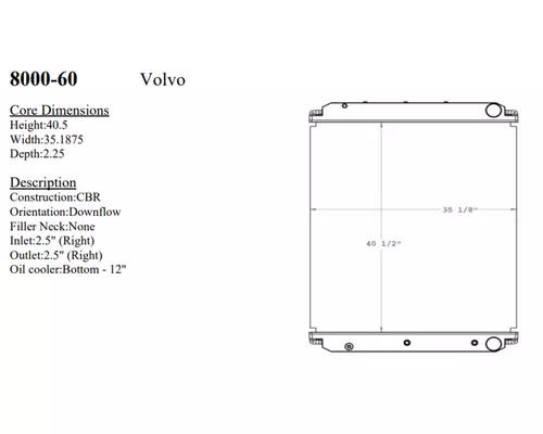 Radiator VOLVO VT Frontier Truck Parts