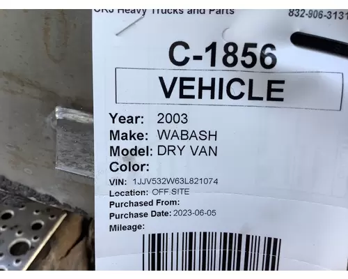 WABASH DRY VAN Complete Vehicle