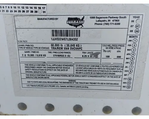 WABASH DRY VAN Complete Vehicle