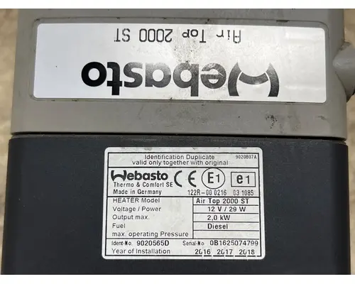 WEBASTO 2000ST Heater Assembly