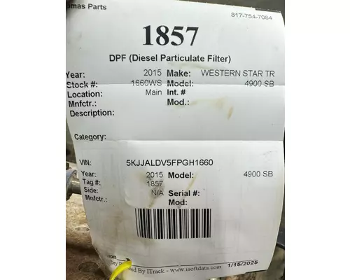 WESTERN STAR TR 4900 EX DPF (Diesel Particulate Filter)