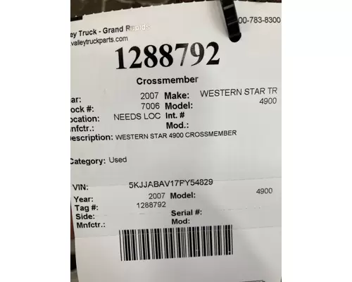 WESTERN STAR TR 4900 Crossmember