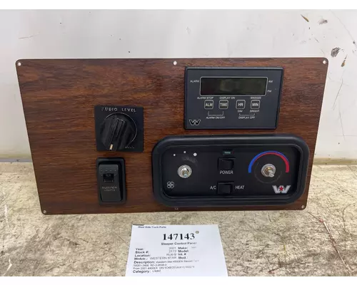 WESTERN STAR 4900 EX Sleeper Control Panel