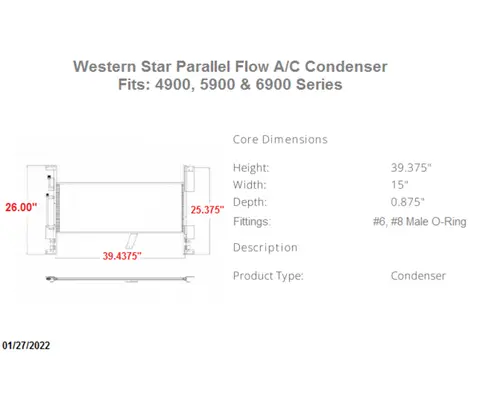 WESTERN STAR 4900 Series Air Conditioner Condenser
