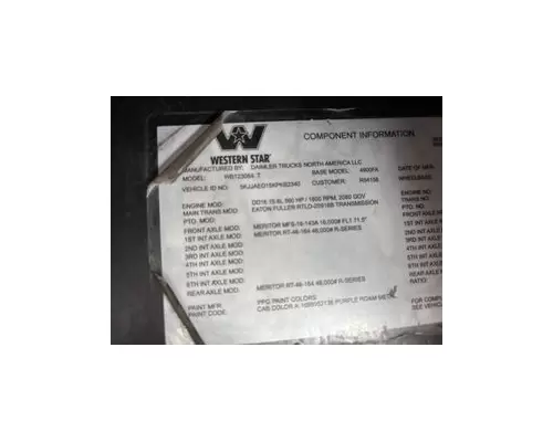 WESTERN STAR 4900FA Hood