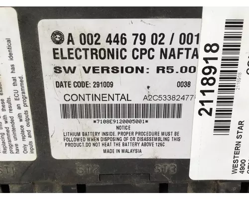 WESTERN STAR 4900 CHASSIS CONTROL MODULE (CCM)