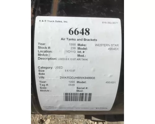 WESTERN STAR 4964SX Air Tank