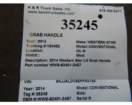 WESTERN STAR CONVENTIONAL  Grab Handle