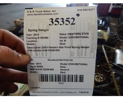 WESTERN STAR CONVENTIONAL  Spring Hanger