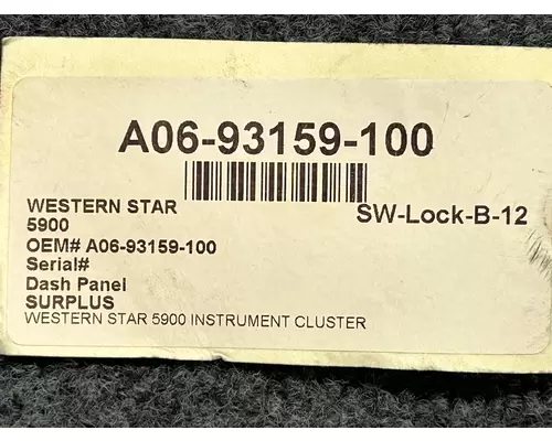 WESTERN STAR  Dash Panel