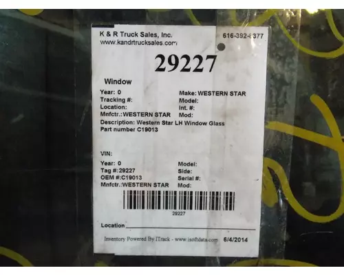 WESTERN STAR  Special Glass